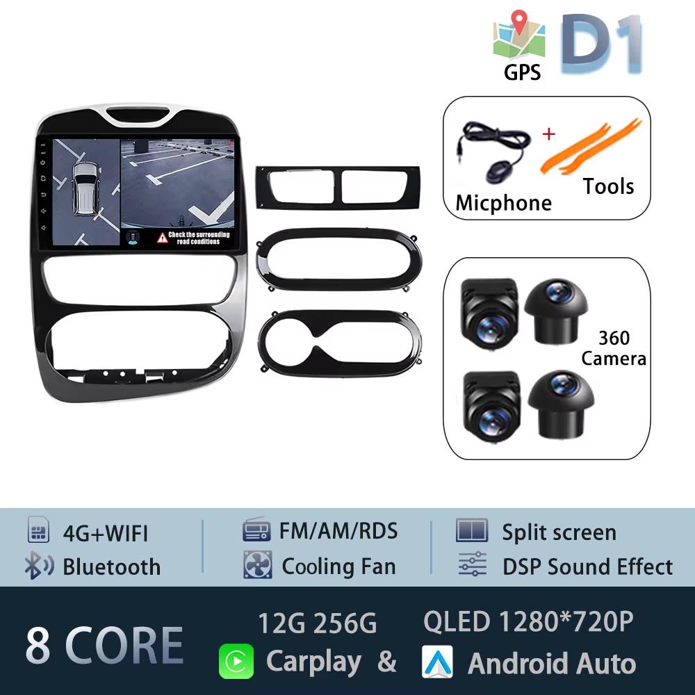 For Renault Clio 4 2012-2016 Carplay Car Radio Multimedia Video Player Android 15 Auto WIFI GPS Navigation DSP stereo BT tools