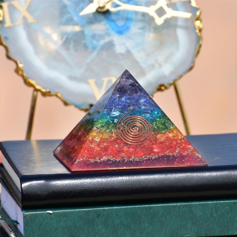 Fantasy Chakra Onyx Energy Orgone Pyramid For Healing Meditation, Orgonite Pyramids/Crystal Chakra, Vastu Pyramid