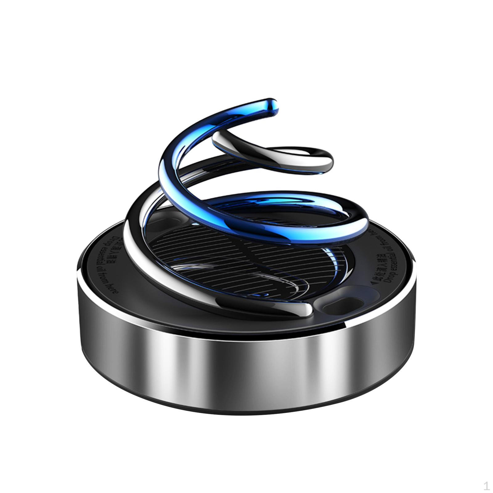 Rotating Solar Power Car Air Freshener, Essential Oil Diffuser, Perfume Diffuser silvery without ball
