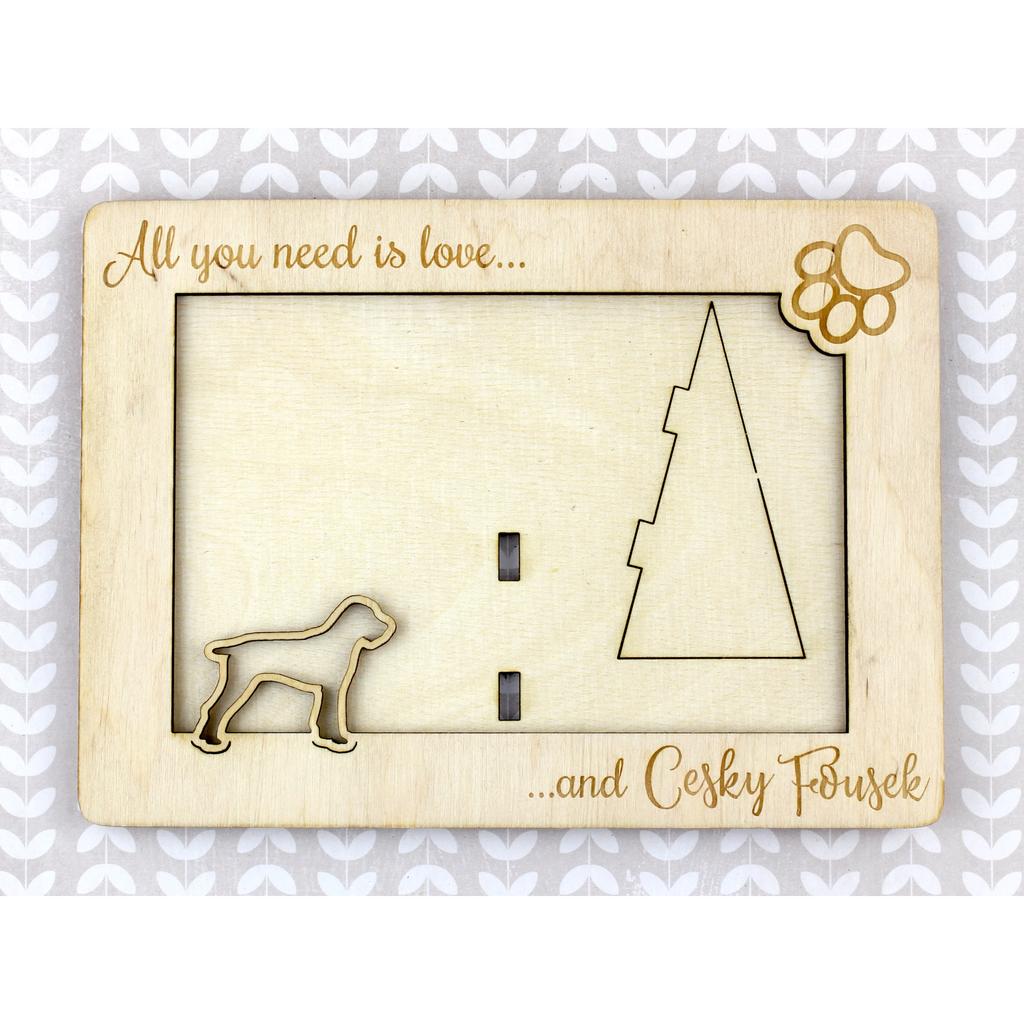 Bohemian Wire-haired Pointing Griffon, Cesky Fousek - Photo frame, engraved wooden frame, a lovely gadget for the dog lover by Art-Dog