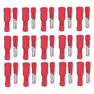 50 Pairs Durable Red Insulated Wire Terminals 22-16 AWG Quick Crimp Male Female Connectors Crimp Connectors Audio Wiring