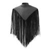 Herenkleding Tanktops Mode Vesten Kwastjes Patchwork Rolkraag Mouwloos Streetwear Cape Poncho's