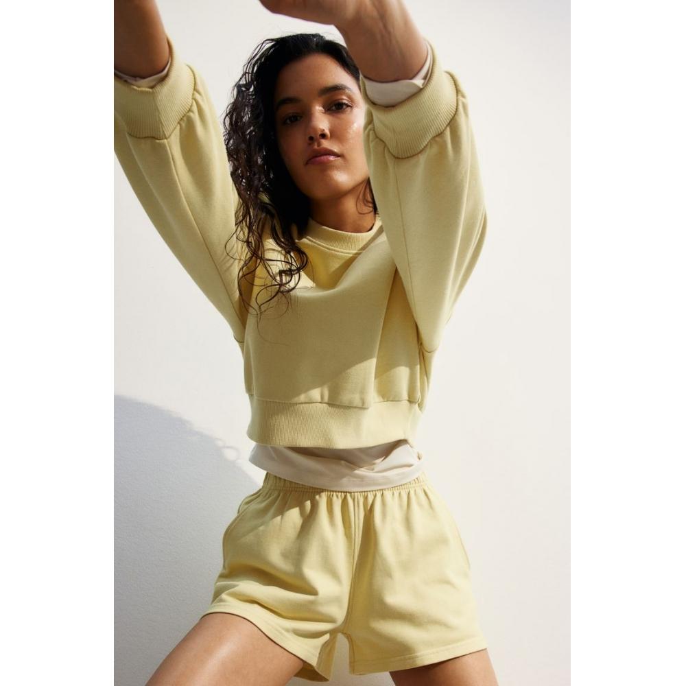 

Укороченная толстовка HM пыльно-желтого цвета