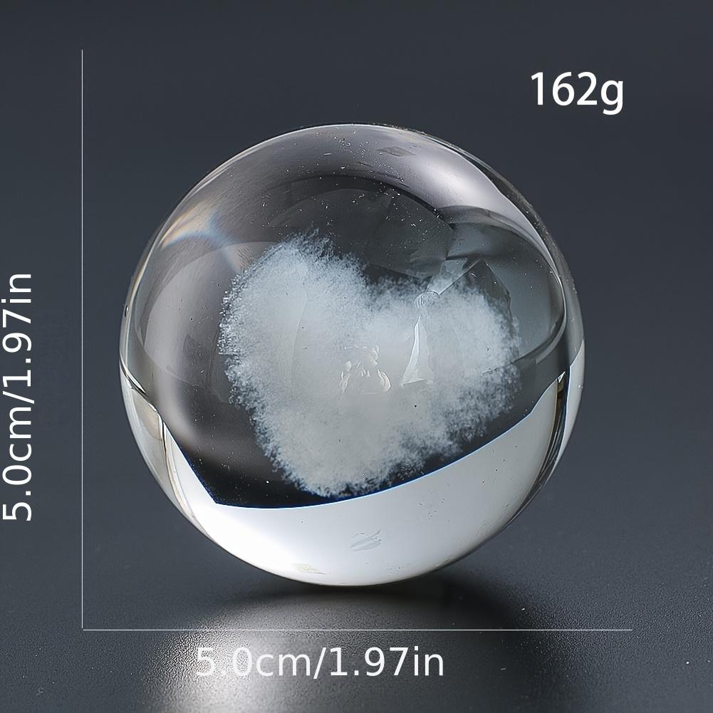 Romantic Love Crystal Ball Cloud Textured Crystal Ball Ornament Spiritual Healing Decor with Natural Aesthetic for Home Gift