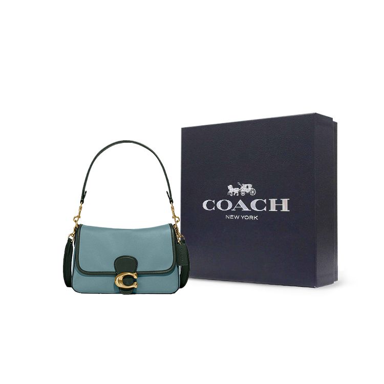 Coach Soft Tabby 26 Color Block Classic C Buckle Leather Handbag Crossbody Bag Shoulder Bag Women handbag Blue C5261-V5O4S