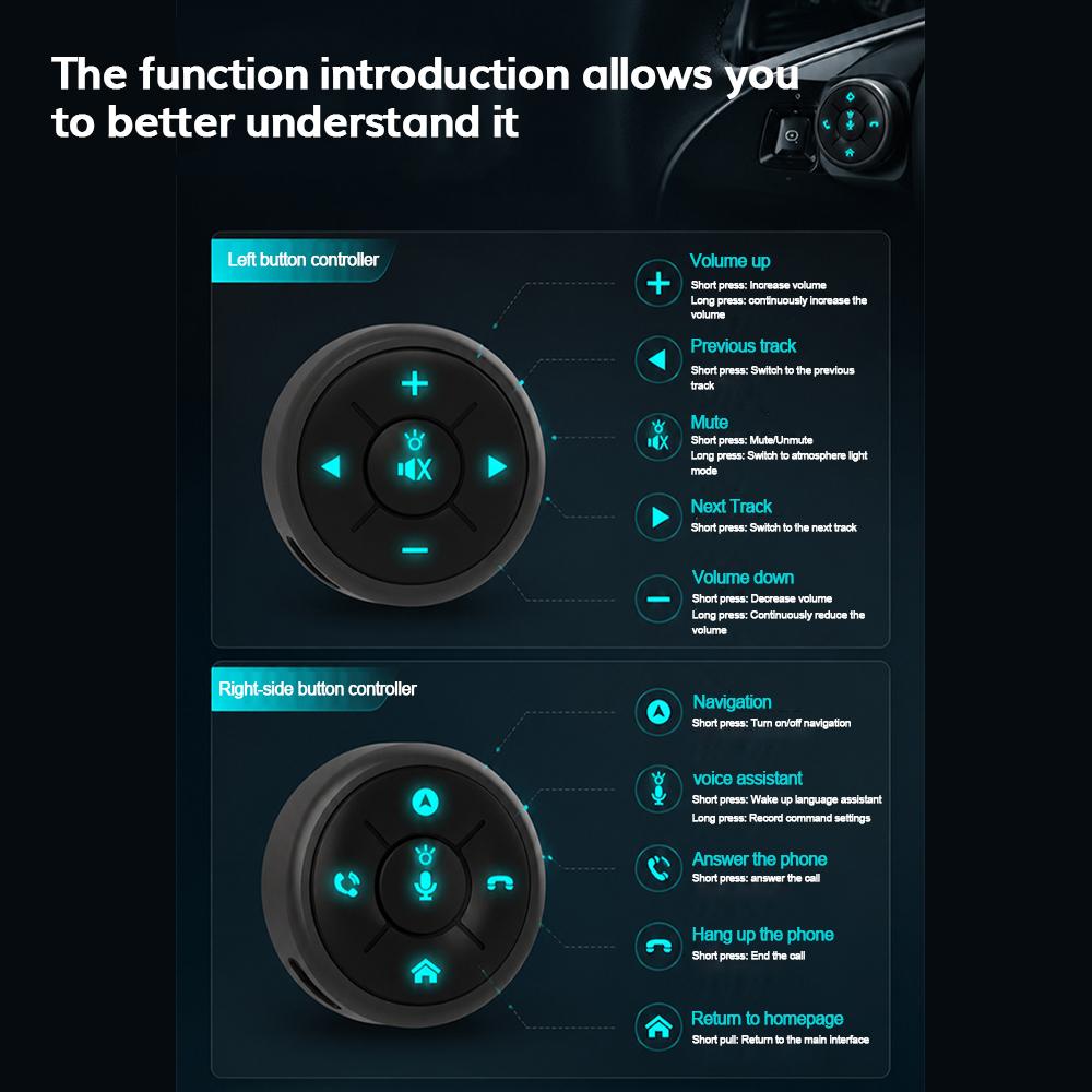 10 Keys Wireless Car Steering Wheel Controller For Car Radio DVD GPS Multimedia Navigation Universal Remote Control Buttons