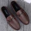Fashion Fashion Metal Buckle Loafers High Quality Men Comfortable Dress Shoes Breathable Male Business Flats Office Casual Leather Shoes