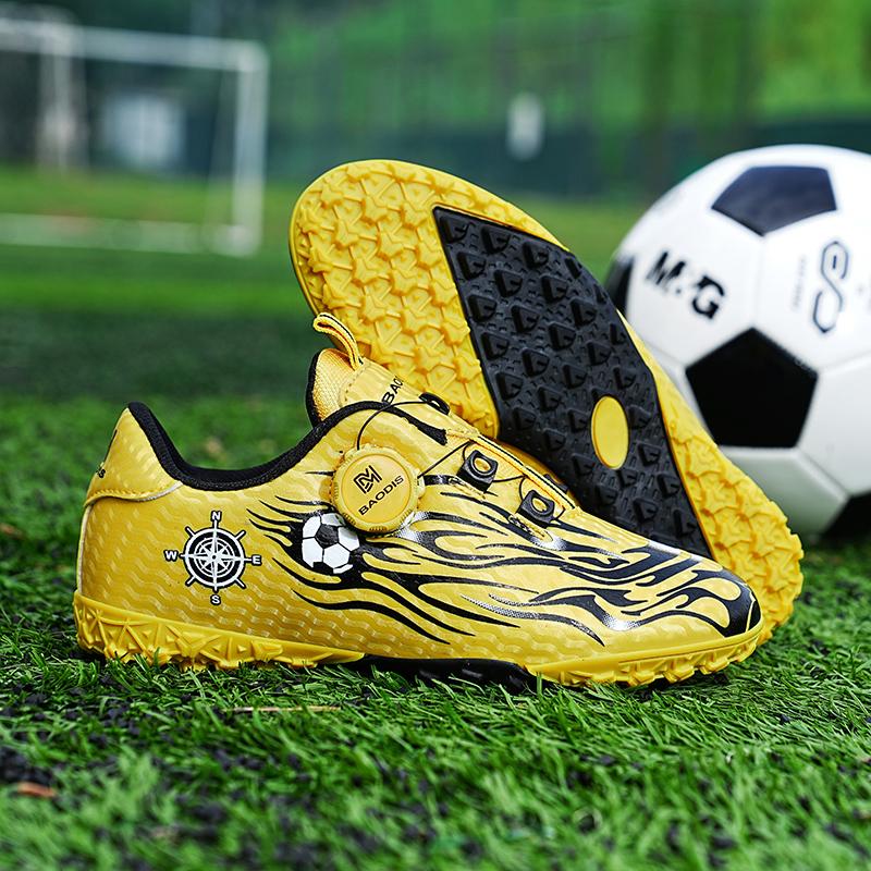 Football Boots Are Lightweight To Wear / Take Off with Rotating Buttons/ Rubber Soft Soles They Are Also Training Shoes Artificial Turf Soccer Shoes
