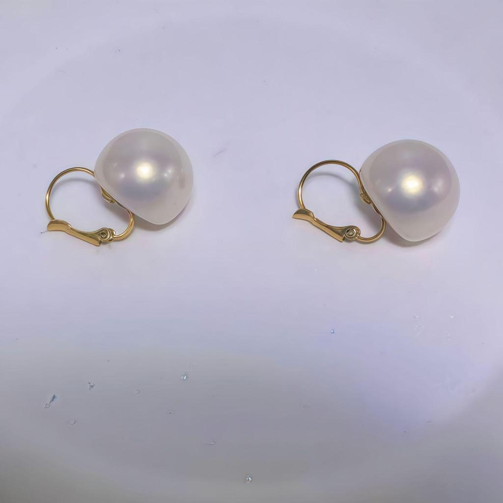 Elegant Imitation Pearl Gold-Plated French Hook Earrings - Trendy European & American Style