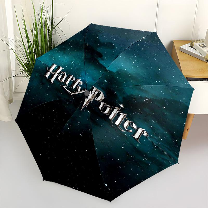 

1pc Harry Potter Night Sky Umbrella with Plastic Handle,Suitable for All Seasons Travel Outdoor Multi-functional UmbrellaDCS048