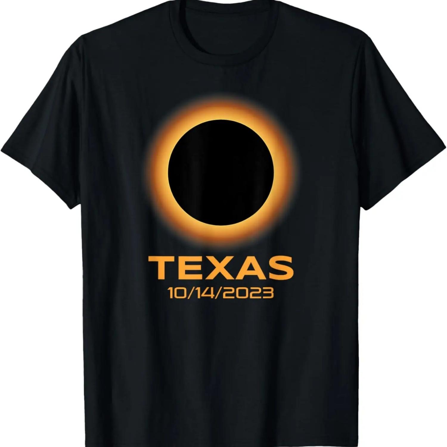 Annular Solar Eclipse October 2023 Texas Astronomy T-Shirt S чёрный