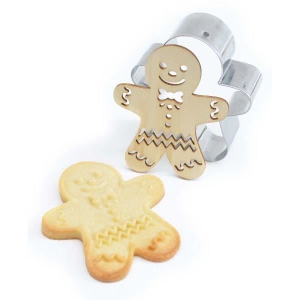 Kit découpoir et embosseur bois - SCRAPCOOKING - Forme Ginger (bonhomme en pain d'épice)