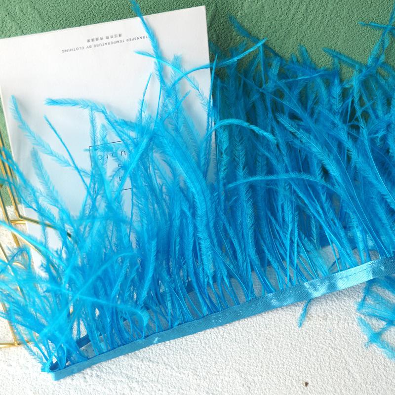 Decorative Feather Cloth Strip 10-15Cm Ostrich Hair Cloth Edge Dress Cuffs Latin Dance Skirt Diy Clothing Accessories