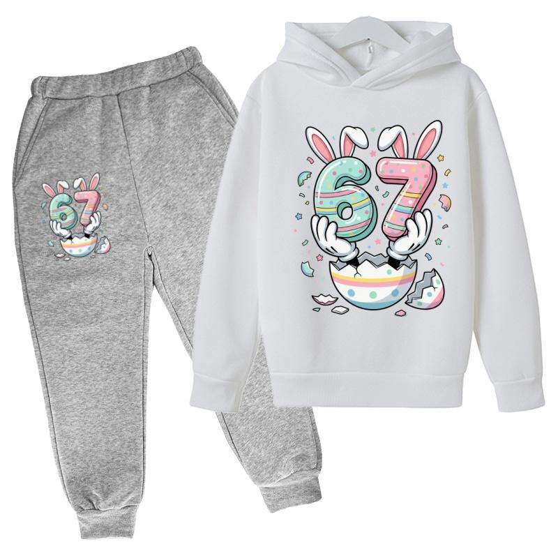 Kids Hoodie New Six Seven 67 Print Clothes Sweatshirt+Pants 2P Boy Girl Toddler 3-12Years Casual Top Pullover Sports Fashion Set