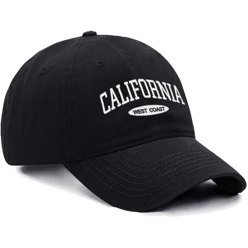 California West Coast Embroidered Baseball Cap for Women Men Fashion Adjustable Soft Cotton Dad Hat Unisex Classic Golf Caps