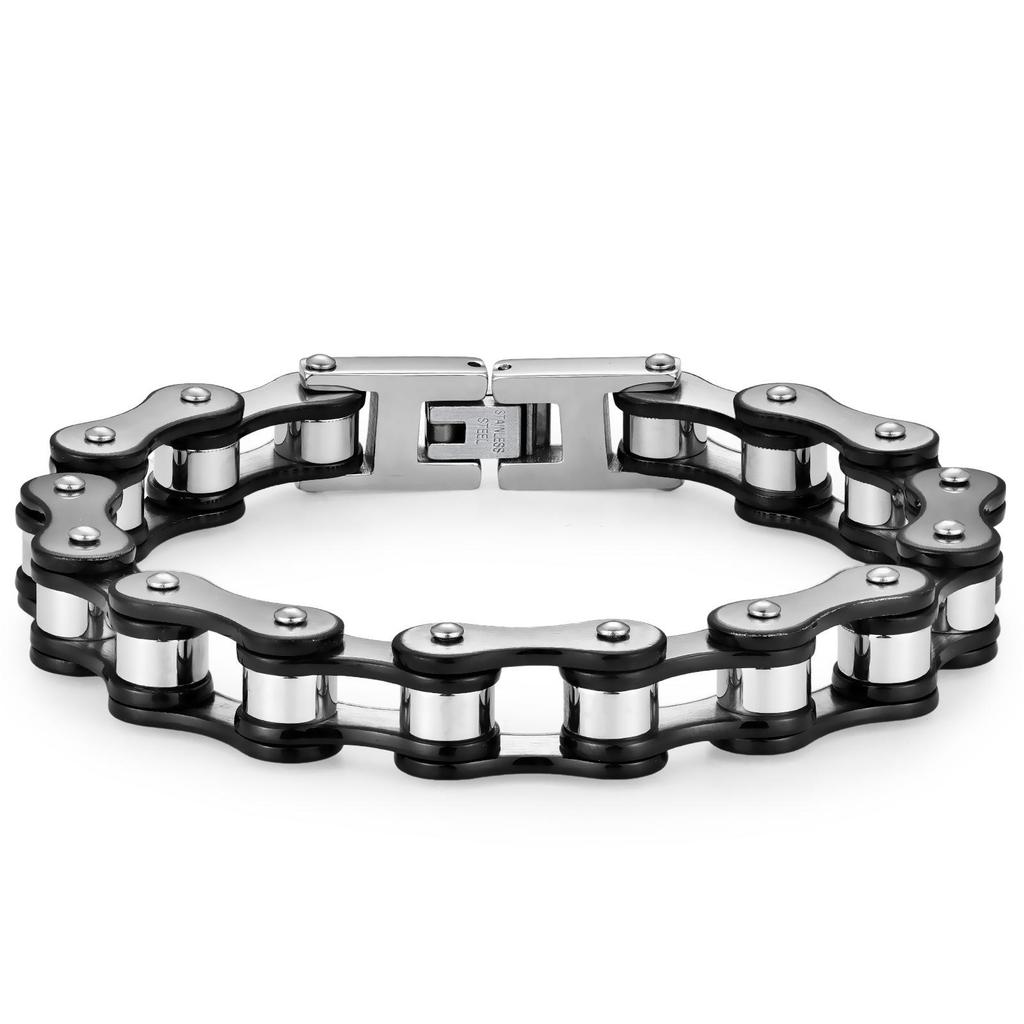 European-American Style Bicycle Chain Bracelet: Creative Rock Hip Hop Jewelry for Men & Women In Stainless Steel