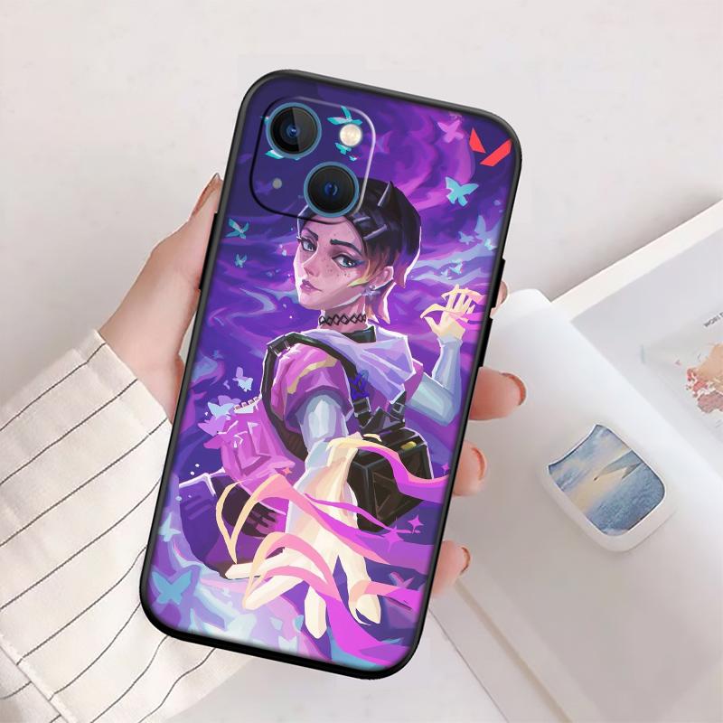 V-VALORANT New High-End Shell Phone Case for iPhone 16 15 14 13 12 Pro Max Plus Mini