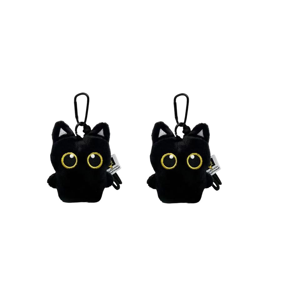 1/2/3Pcs Cool Plush Black Cat Doll Toy Keychain Bag Pendant Charms Car Keyring Accessories For Women Men Friends Gifts