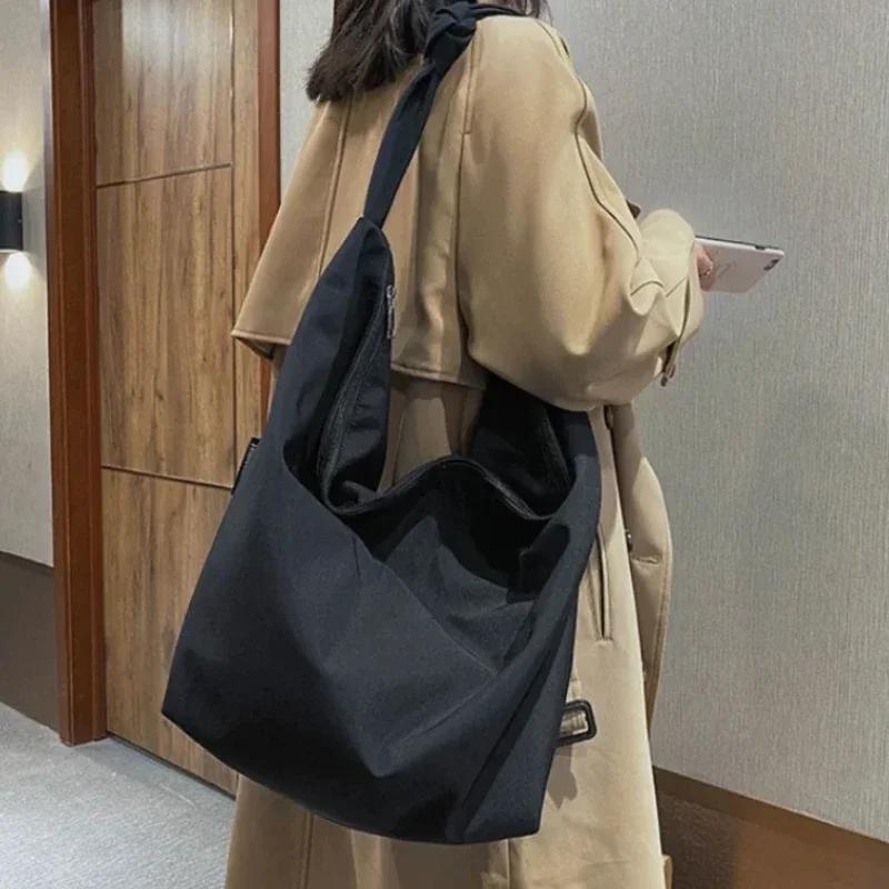 2024 New Canvas Totes Bags Women Casual Wild Ladies Handbags Solid Color Shoulder Women Bag Simple Female Messenger Bag Purses