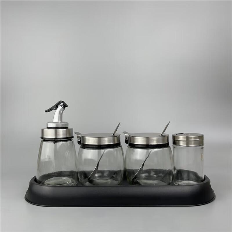 Junchu Glass Table Condiment & Toothpick Holder Set