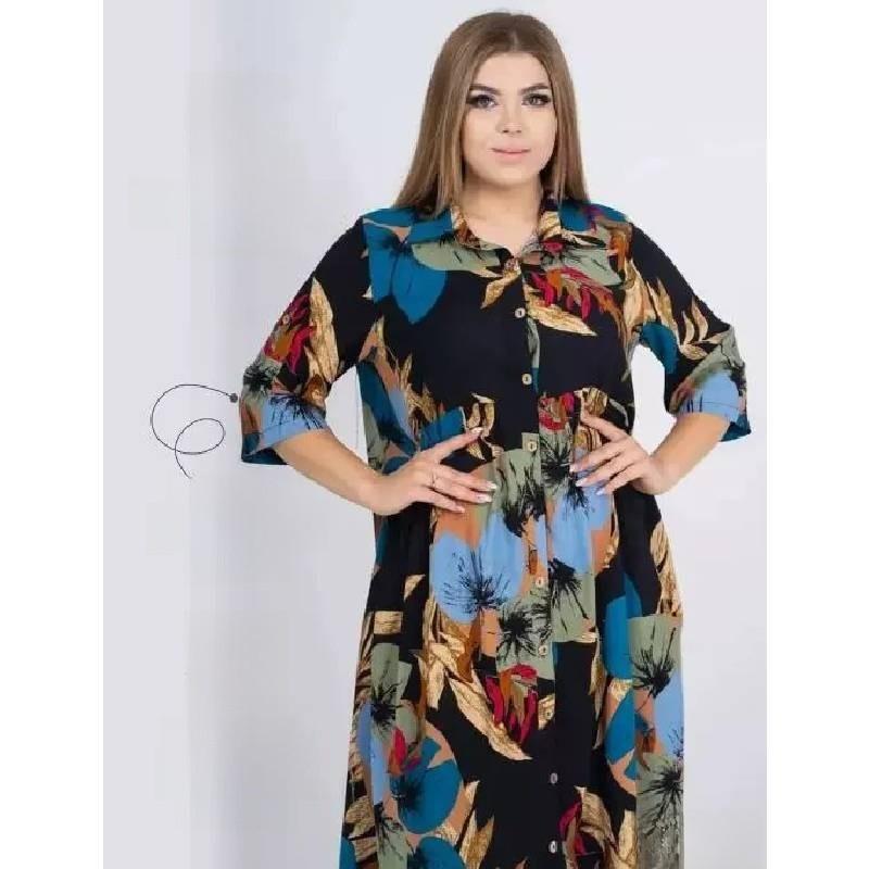 Cotton Sleep Dress With Button Closure For Plus Size Women