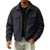 Men's Color Corduroy Jacket with Pockets for Winter Casual Wear