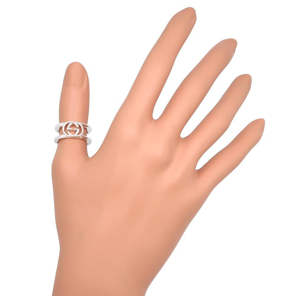 GUCCI Interlocking G open Ring Silver925 #7.0(US Size) 5.2g Women Used
