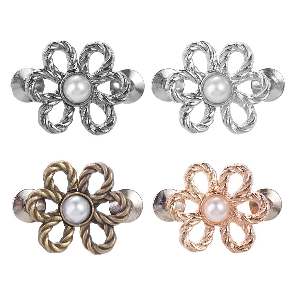 Button Clasps Flower Pants Button Tightener Waist Buckle Jean Buttons for Loose Jeans Skirts