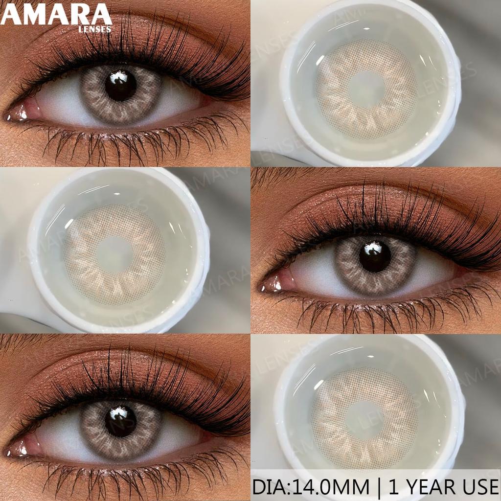 AMARA Brown Color Contacts for Eyes Makeup Eyes Lenses Gray Pupils Blue Eyes Contacts Colorful Makeup Black Lens for Party
