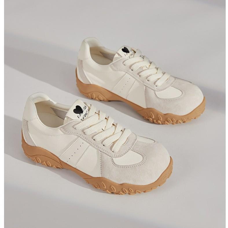 Retro leather German training shoes women's 2025 autumn new shoes platform-soled versatile casual little white shoes sports Forrest Gump shoes