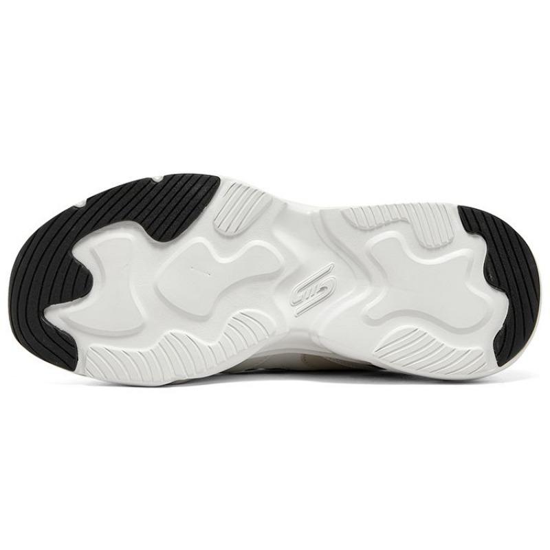 Skechers D'LITES Wave Women Casual Shoes White Black Beige 117365-BKW