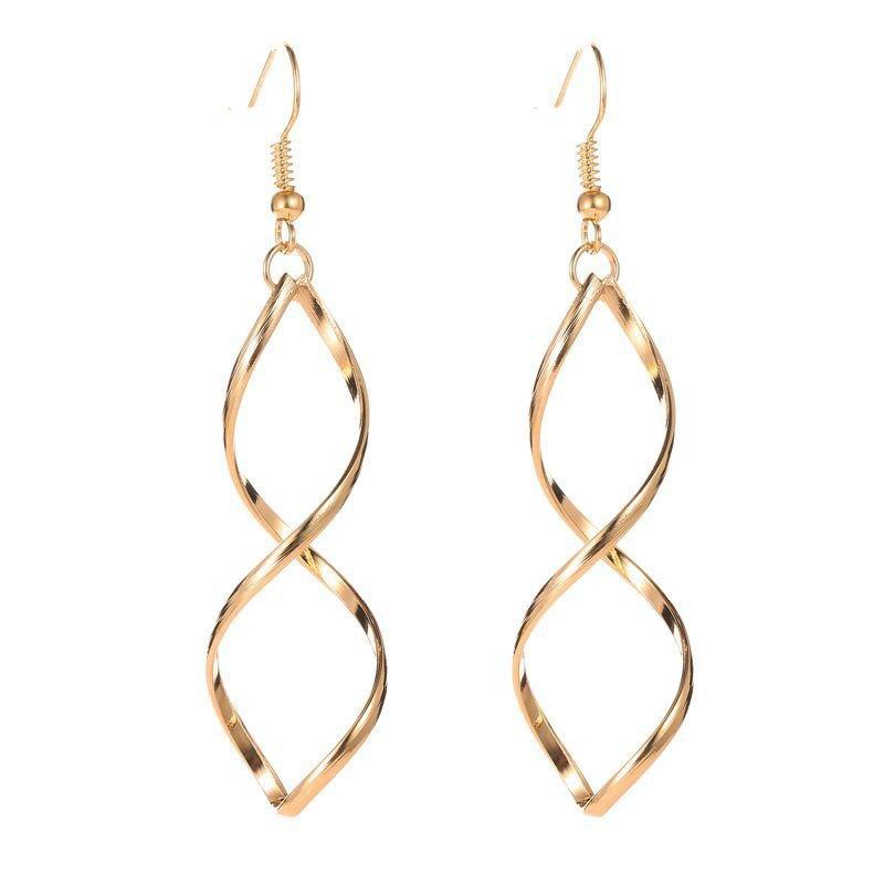 Spiral Curved Wave Curve Temperament High-End Design Stud Earrings