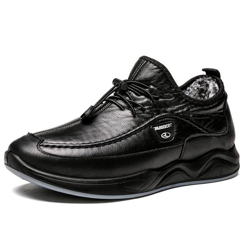 

Брендовые зимние мужские ботинки, зимние ботинки из кожи из микрофибры, мужская плюшевая теплая повседневная обувь, непромокаемые мужские ботинки, мужские кроссовки 2023 45 чёрный