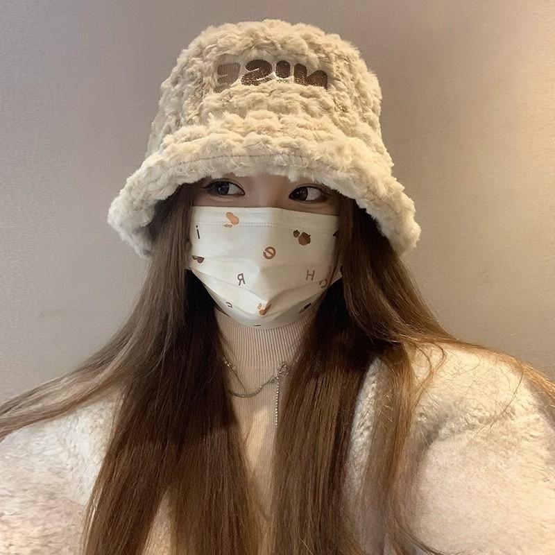 Fall Winter Ladies Bucket Hat With Thick Wool Plush For Warmth And Windproof Comfort