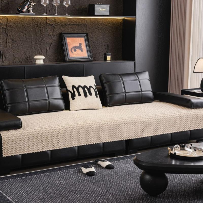 Cream Style Plush Sofa Cover Skin Friendly All Season Universal Anti Slip Dustproof Comfortable Sofa Cushion Cover Cloth Towel