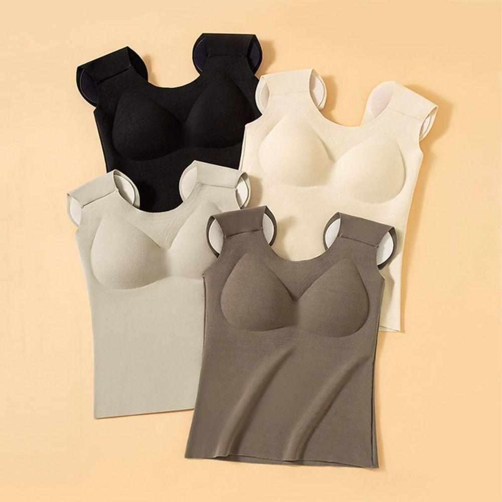 Seamless Shoulder Pad Warm Vest U-neck Underwear for Women Right-angle Shoulder Vest  Body Shaping