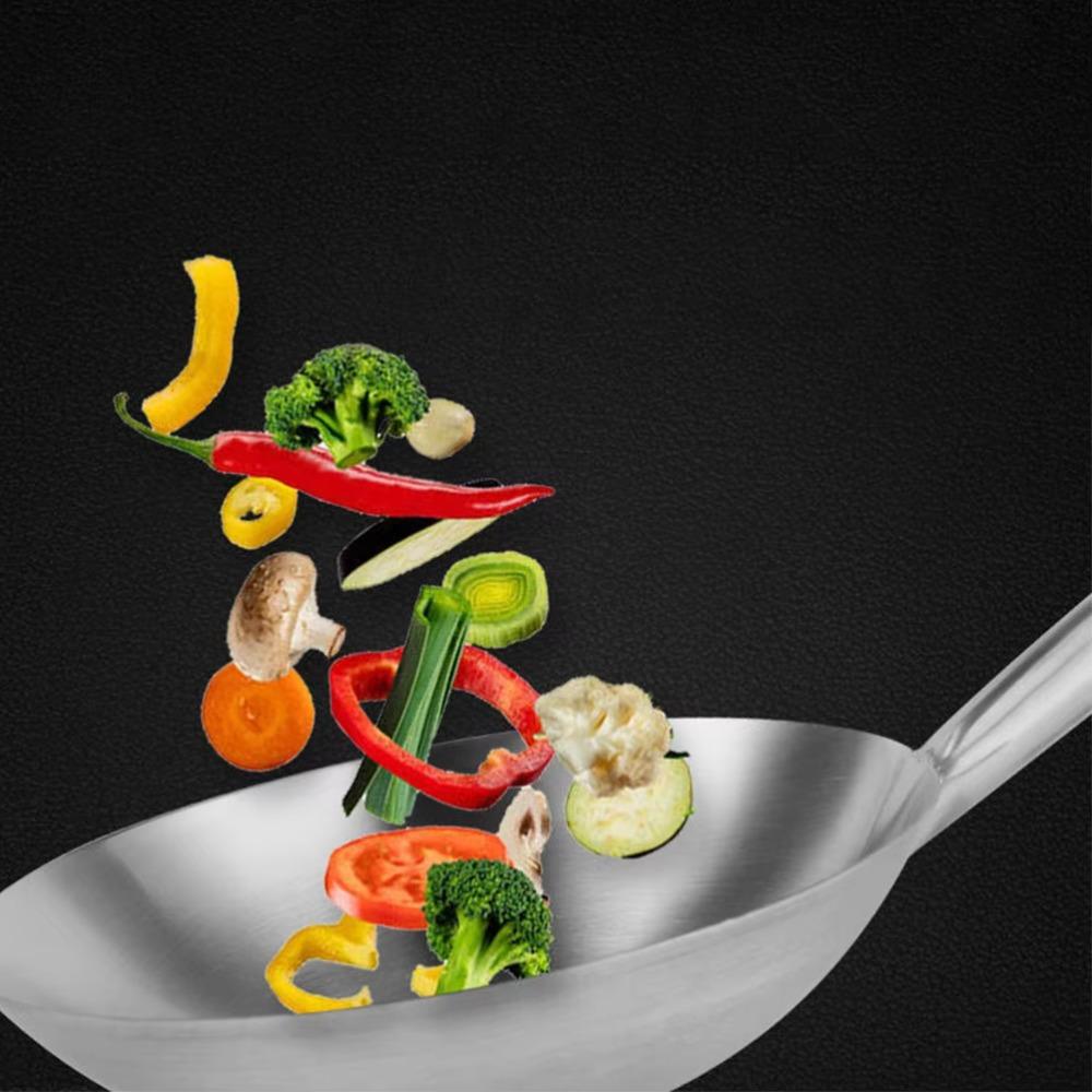 Chinese-style Stir-fry Wok Stainless Steel Water Ladle Kitchen Cookware Frying Pan  Canteen