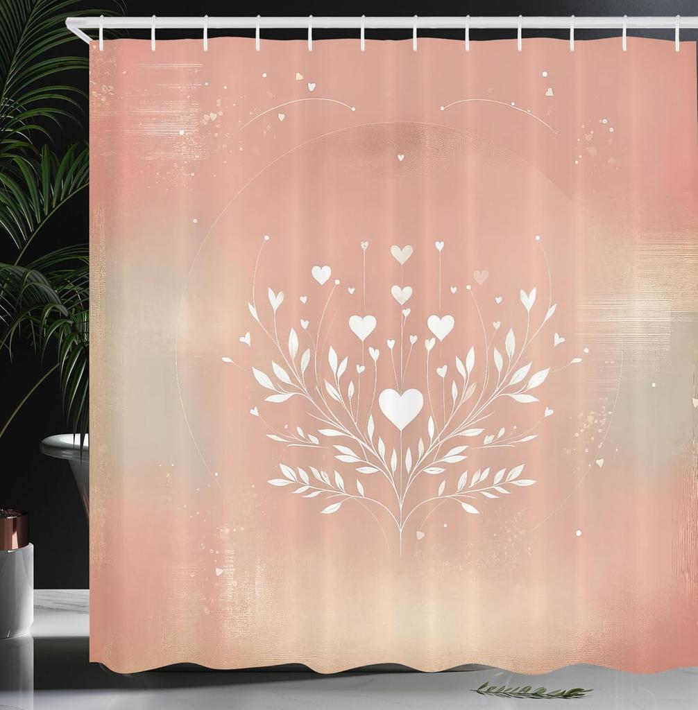 Watercolor Style Shower Curtain Green Leaf Appearance Abstract Branch Fabric Bathroom Decorative Shower Curtain With Hook,