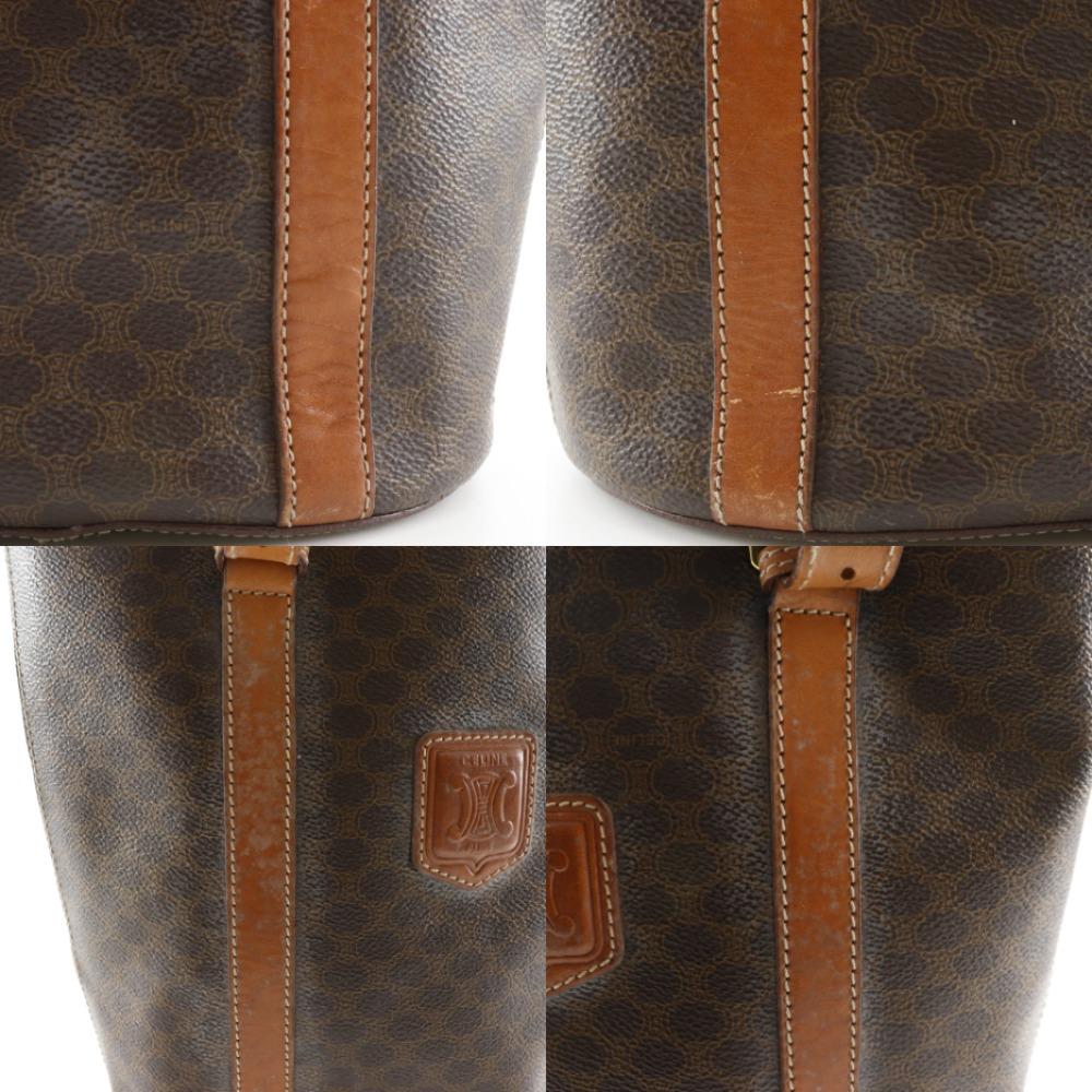 CELINE Old Celine Tote Bag Macadam Pattern vintage Brown PVC Women Used