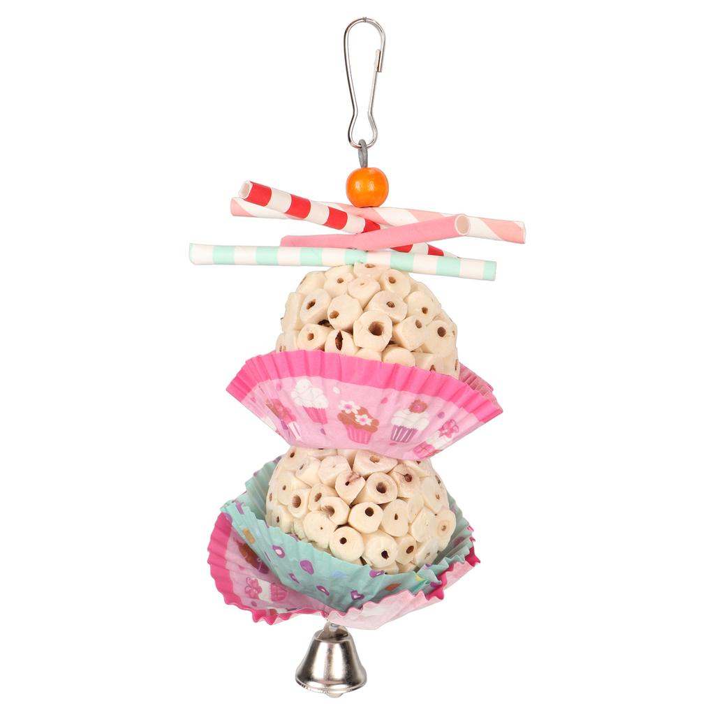 Cake Bird Foraging Toy Edible Soft Boredom Relief Parrot Shredding Chewing Toy for Cockatiel Budgie