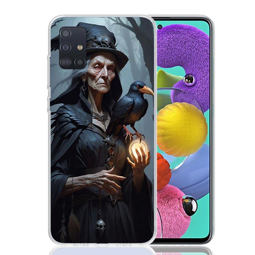 Halloween Moon Witch Horror Phone Case For Samsung Galaxy A52 A32 A22 A12 A02S A50S A30S A51 A31 AA71 Note 20 Ultra 10 S10 Plus