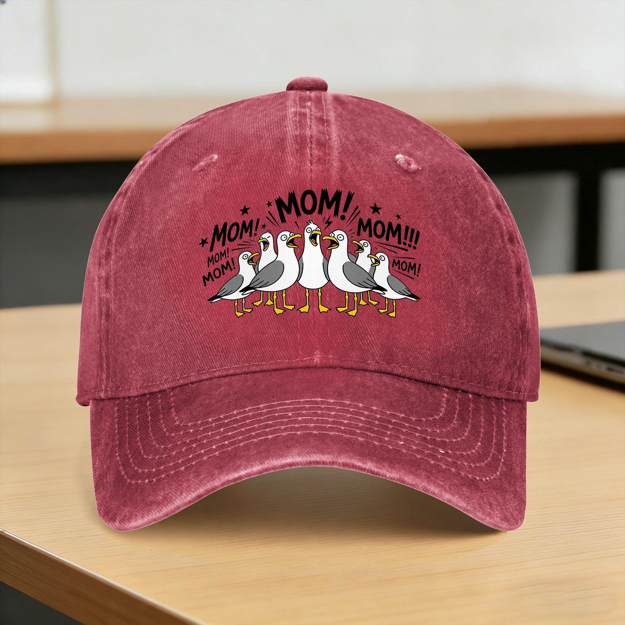 Summer Mom Seagull Funny Mama Seagulls Mothers Day Baseball Cap Sun  Wholesale Washed Hats Unisex Unisex Gym Baseball Caps One Size