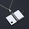 Pusty Otwierany Naszyjnik Książka Stal Nierdzewna Medalion na Zdjęcie Łańcuszek na Szyję dla Mężczyzn Kobiet Prezent dla Pary DIY Akcesoria do Biżuterii