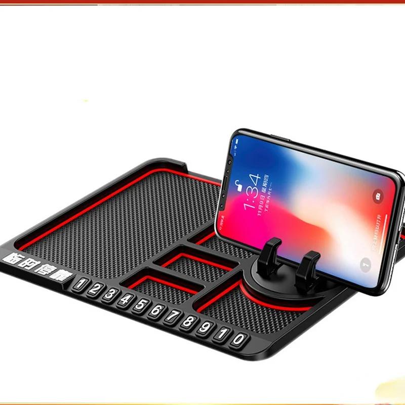 Multi-function Car Anti-skid Pad Mobile Phone Navigation Bracket Rack Instrument Panel Temporary Number Parking Card Mat