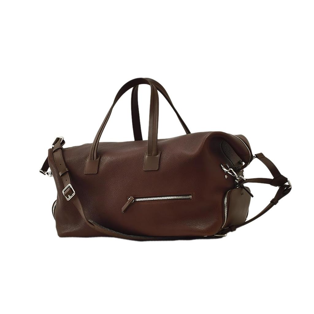 [Lundi] Boston Bag for Men, WILSON, Wilson Travel Bag, Full Grain Leather, Vegetable Tanned, Sports Boston, Maroon