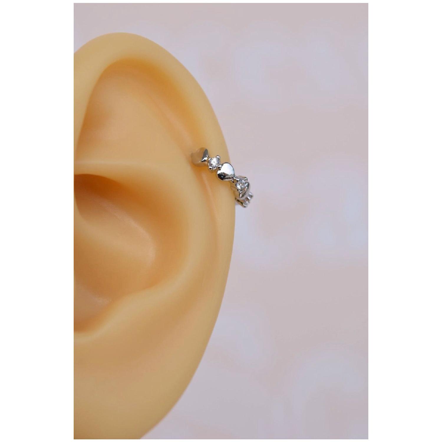 

Мини-сердце тонкое кольцо пирсинг козелка спираль хряща серебристого цвета чистый