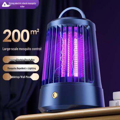 Electric Shock Mosquito Killer Lamp with USB Charging - Indoor/Outdoor Use, Purple Light Trap & Repellent.