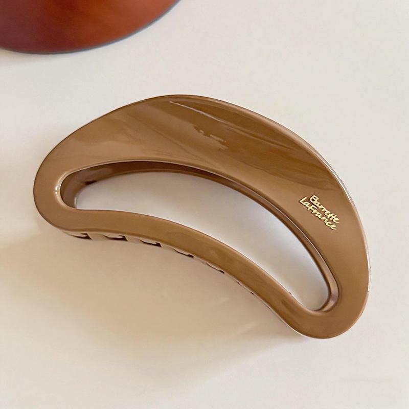 Korean New Semi-Circle Solid Color Large Hair Clip High-Quality Vintage Versatile Shark Clip Hair Accessory