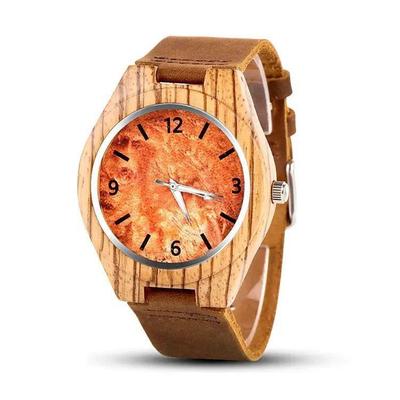 Herrenuhr Holzuhr Uhr Orange Mode Vollholz Herrenuhr Einfache Herrenuhr Uhr