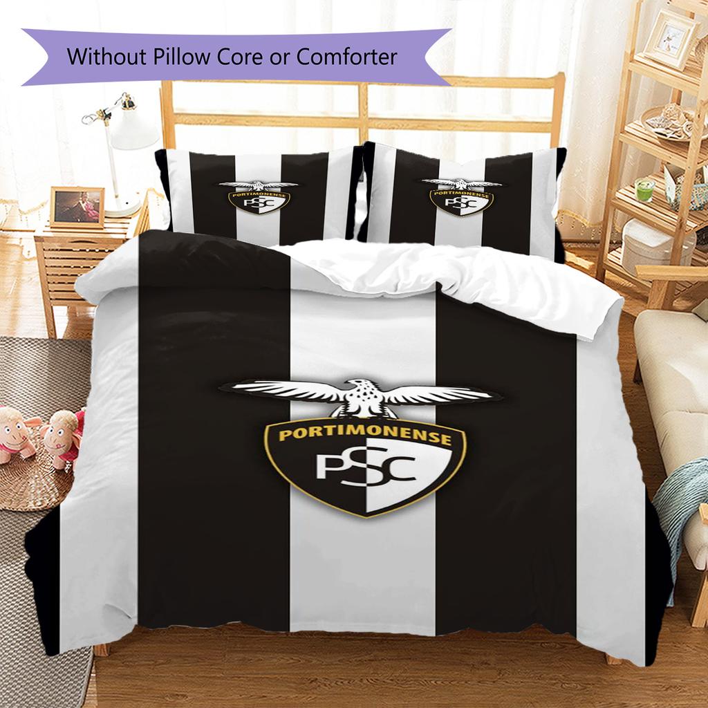 Portimonense SC Pattern Bedding Set Quilt Cover Pillowcase Home Decor Gift (1 * Duvet Cover + 2 * Pillowcase, Without Core)